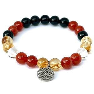 Minerální náramek citrín, karneol, křišťál, onyx - VITALITA